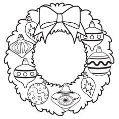 236x236 Ornament Wreath Coloring Page