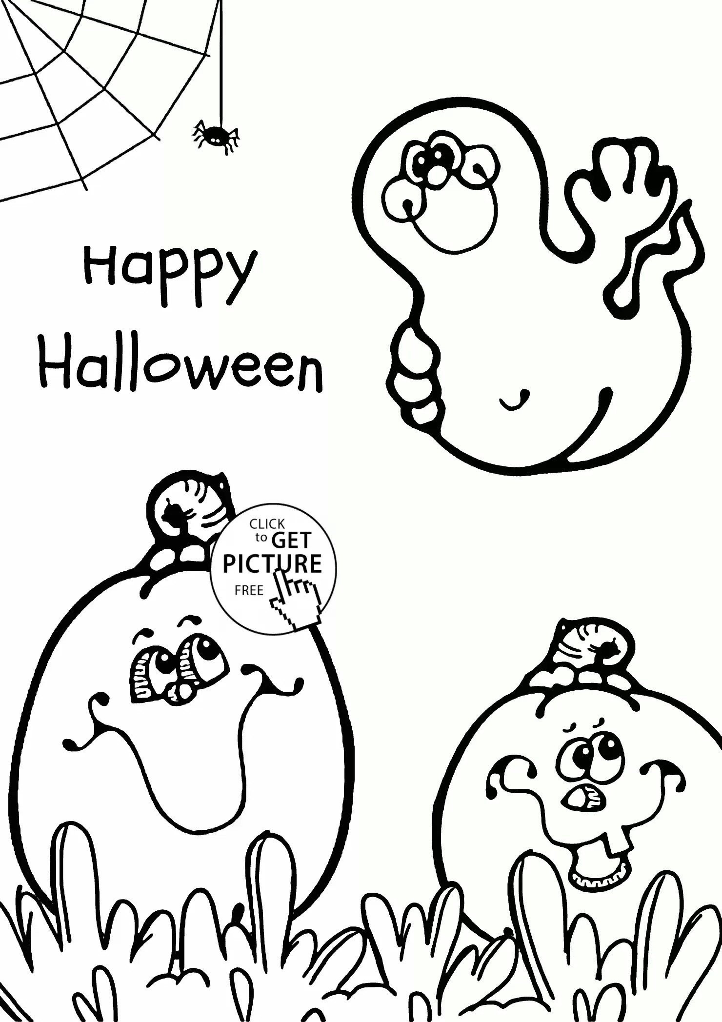 1480x2095 Cute Halloween Ghost Coloring Pages Free Design Templates