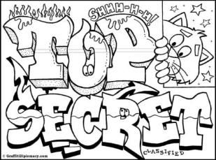 309x229 Free Graffiti Coloring Page From Because Y's A Crooked Letter