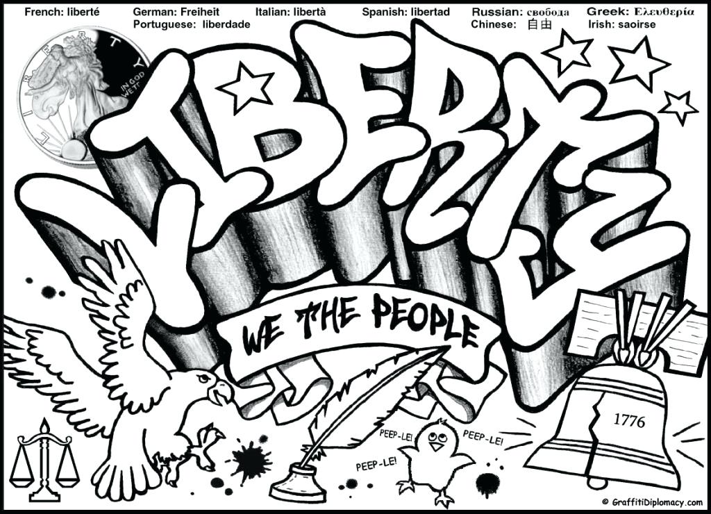 1024x740 Drawing Coloring Pages Free Graffiti Coloring Page Liberty