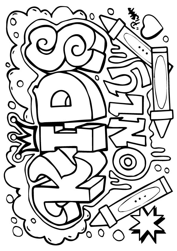 595x842 Free Graffiti Coloring Pages For Kids
