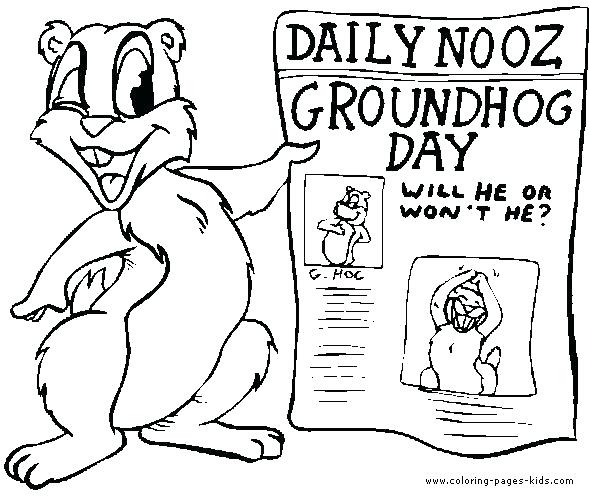 589x496 Incredible Decoration Groundhog Day Coloring Pages Free Printable