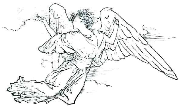 590x350 Free Angel Coloring Pages Drawn Angel Color Free Printable