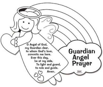 425x360 Guardian Angel Prayer Coloring Page