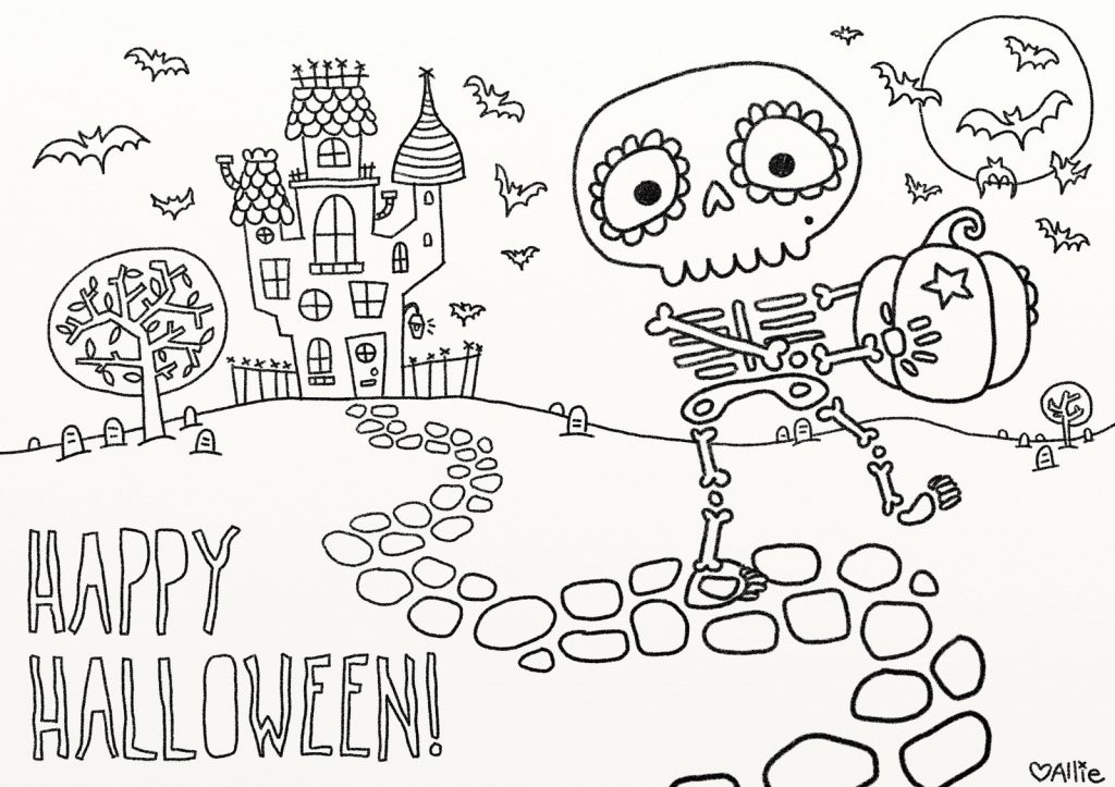 1024x723 Coloring Pages And Coloring Books Free Printable Halloween