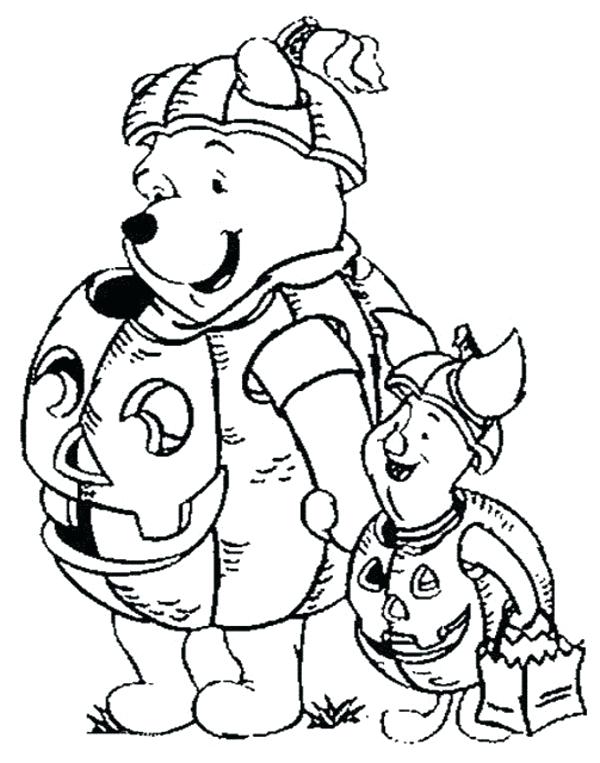 600x763 Disney Halloween Coloring Pages Free Pooh Friends Coloring Pages