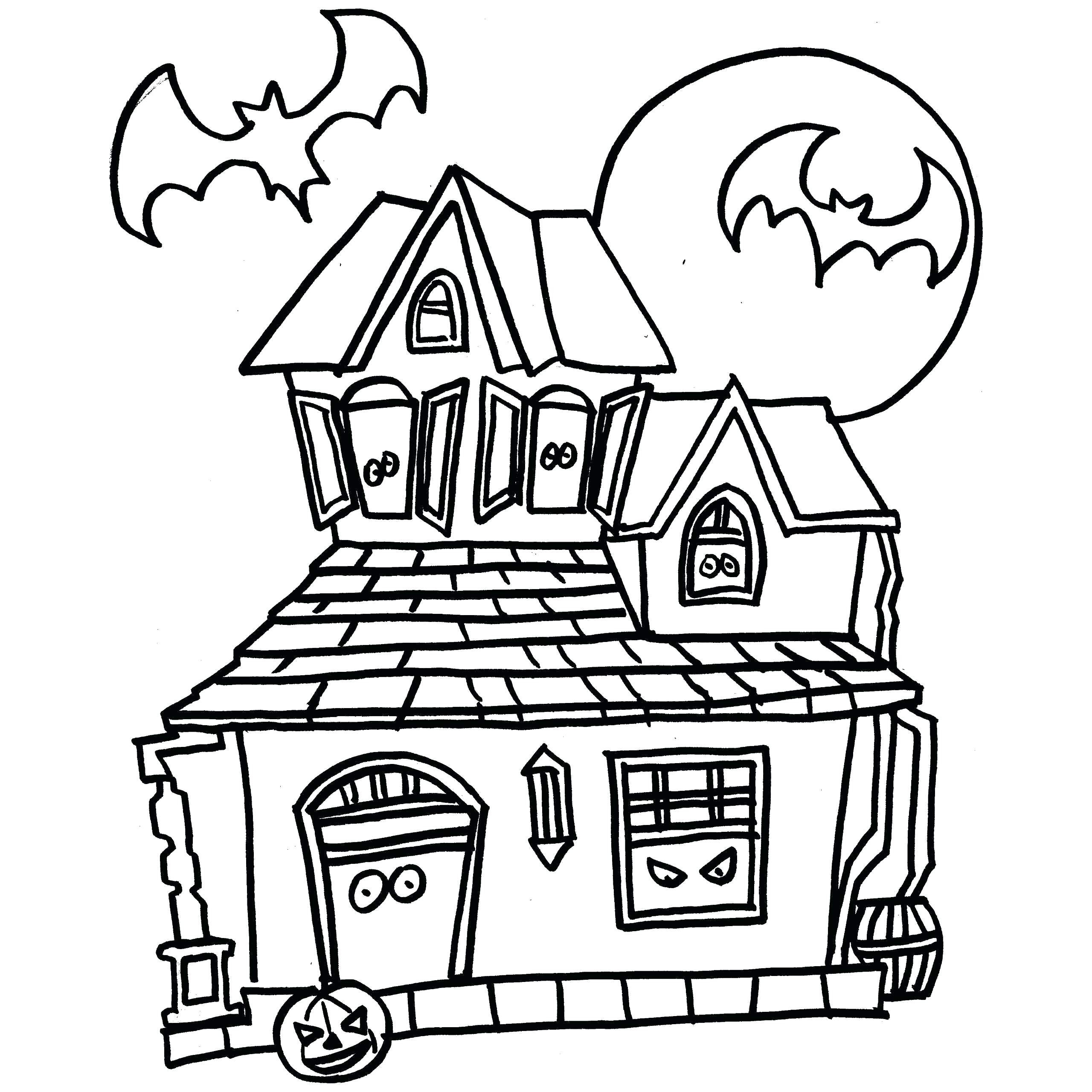2560x2560 Halloween Big Haunted House Coloring Pages For Adults Amazing Acpra