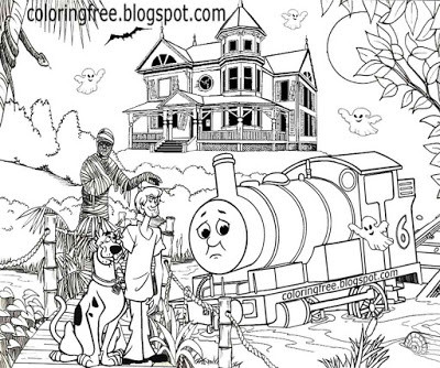 400x334 Haunted House Coloring Book Page Luxury Halloween House