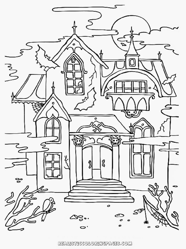 768x1024 Old House Coloring Pages School