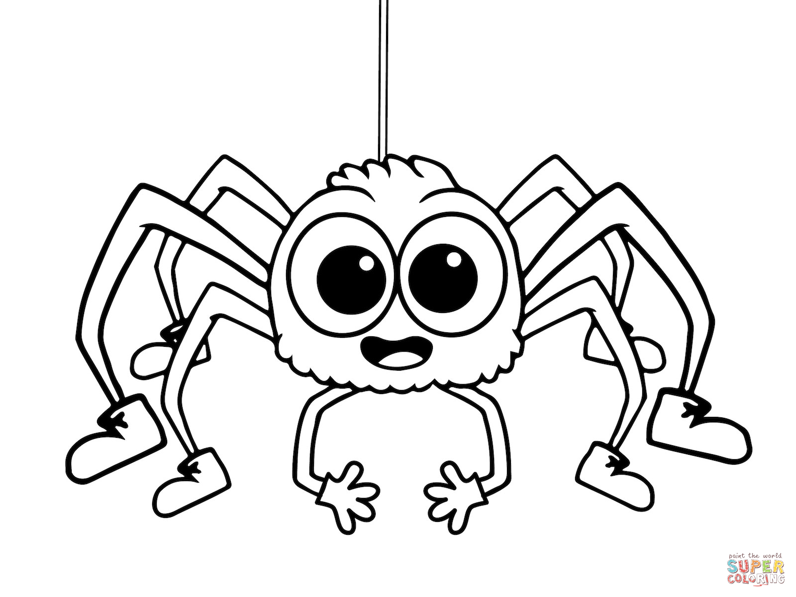 1600x1200 Spider Coloring Page For Halloween Pages