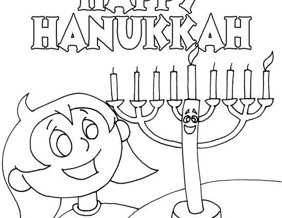 550x425 Hanukkah Coloring Pages Free Printable For Intended Decorations