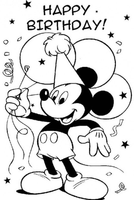 530x793 Free Printable Happy Birthday Coloring Pages For Kids Mickey