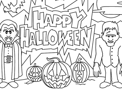 400x295 Best Happy Halloween Coloring Pages Free Printable