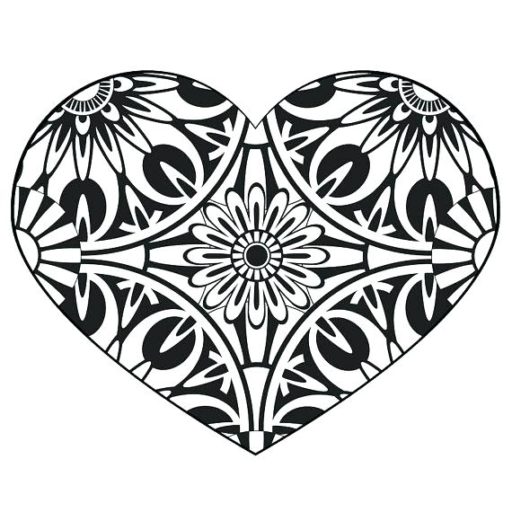 570x570 Heart Coloring Page X Printable Heart Coloring Pages Adults