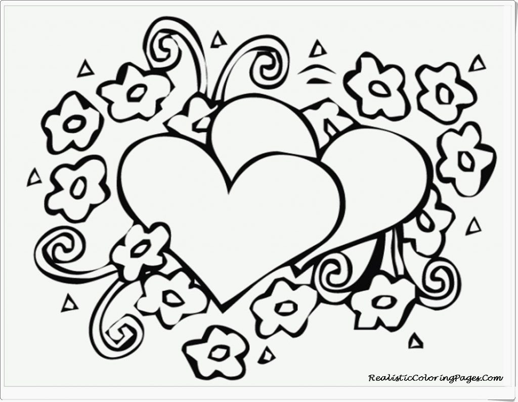1024x794 Heart Coloring Pages To Print Out Fair Love Free Printable