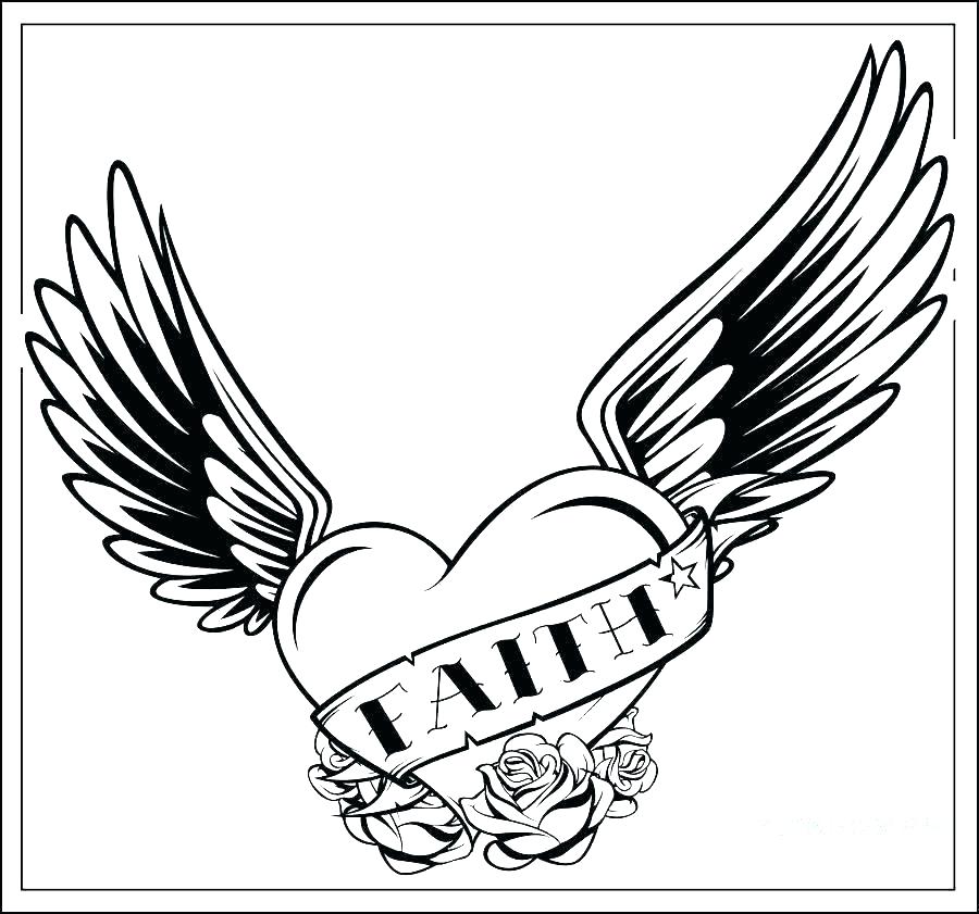 900x841 Heart With Wings Coloring Pages Hearts With Wings Coloring Pages