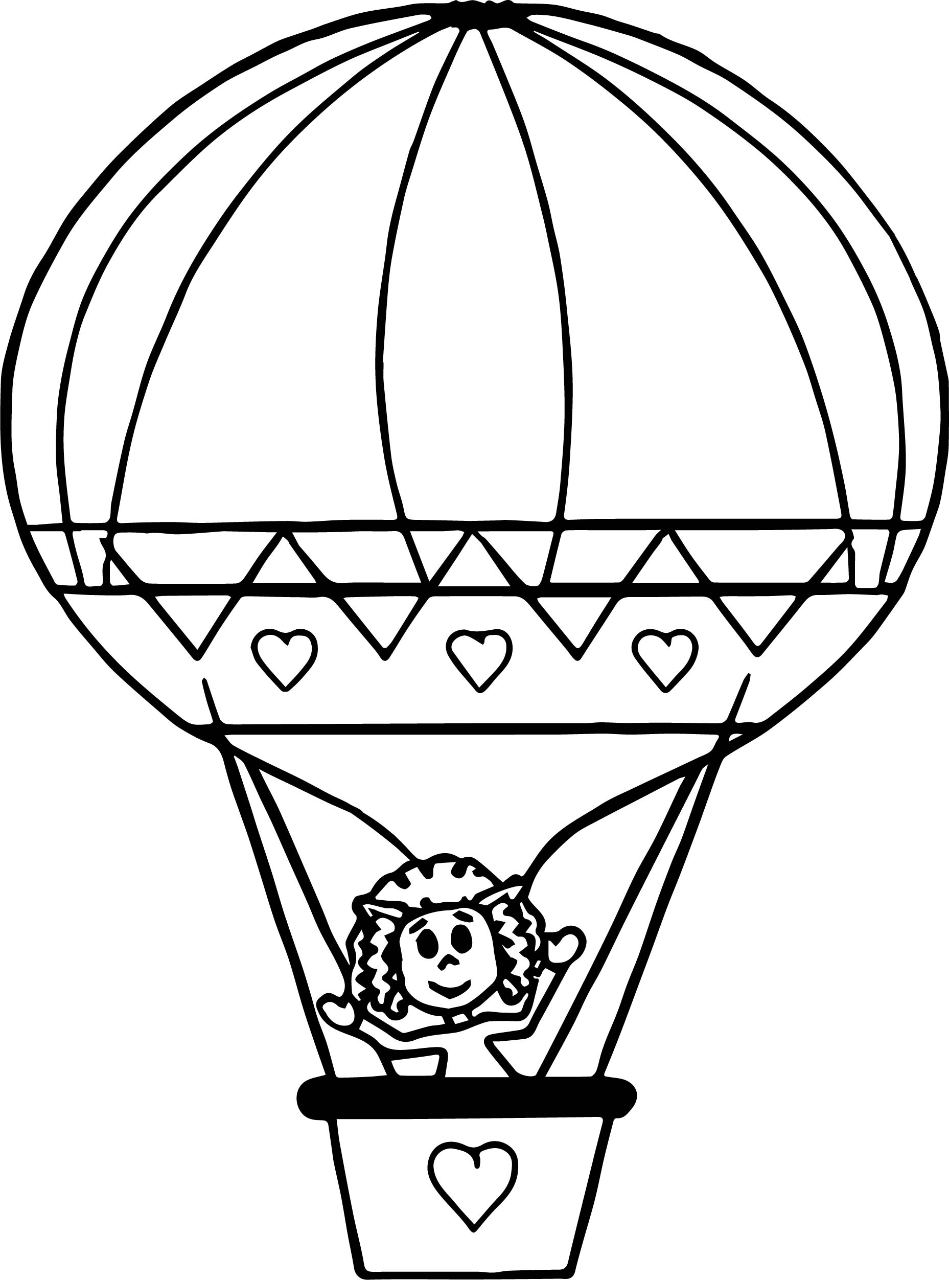 1857x2504 Hot Air Balloon Black And White Coloring Page Free Printable Pages