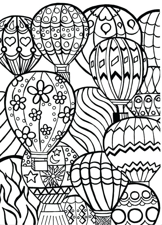 564x781 Hot Air Balloon Coloring Page Birthday Cake And Balloons Coloring