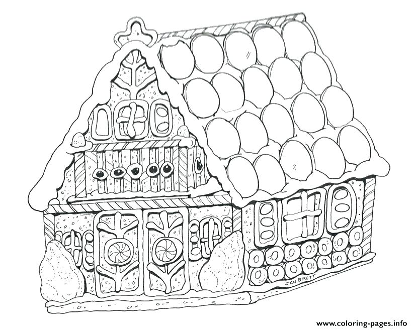 825x657 Gingerbread House Coloring Page