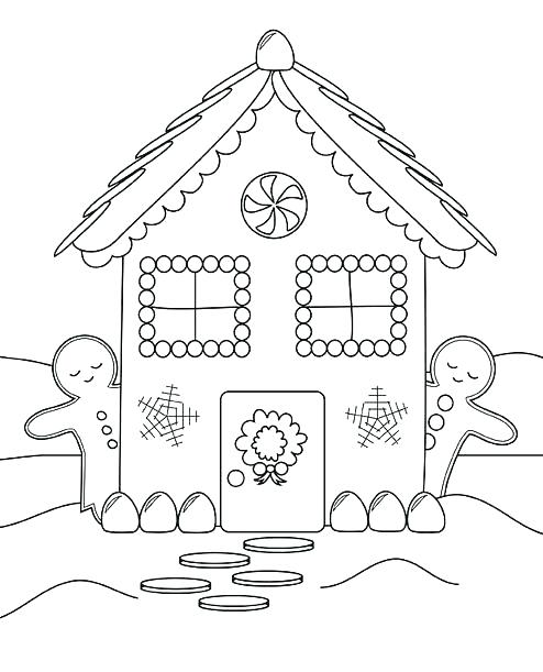 494x611 Coloring Pages House Snowflake Coloring Sheet Gingerbread House