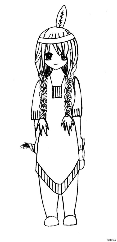 494x1024 Free Indian Summer Coloring Pages Print Out Native American