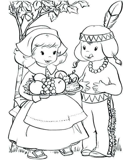 520x636 Free Thanksgiving Indian Coloring Pages Best Of Pilgrim