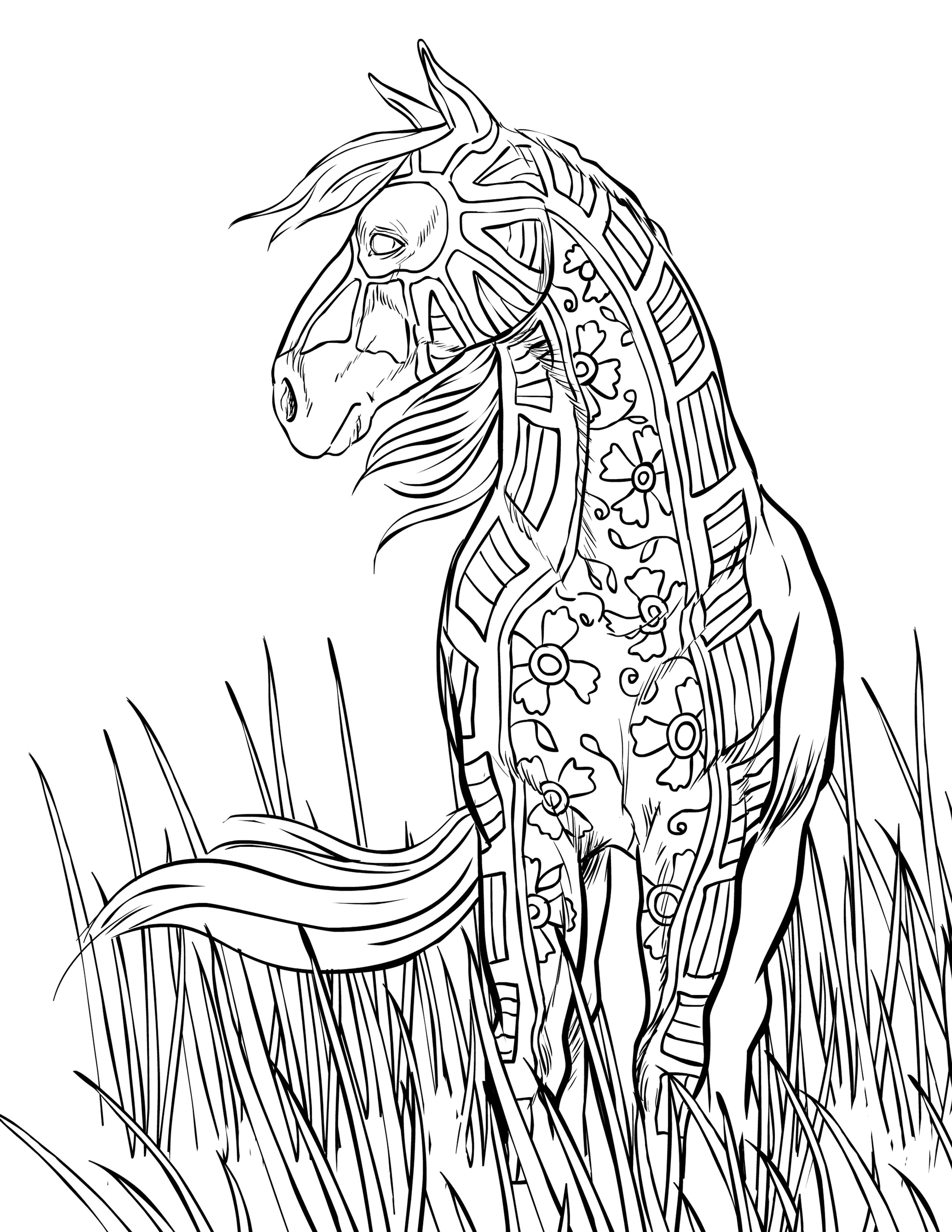 2550x3300 Lofty Inspiration Horse Coloring Pages For Adults Beautiful