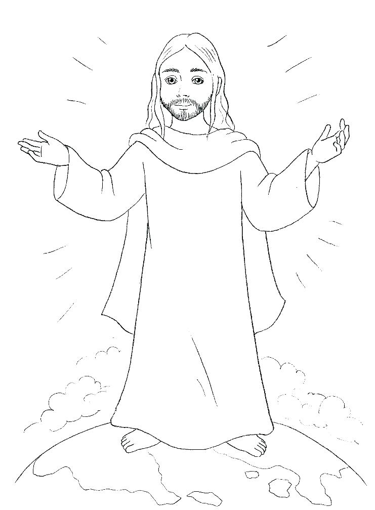 741x1008 Jesus Coloring Page Printable