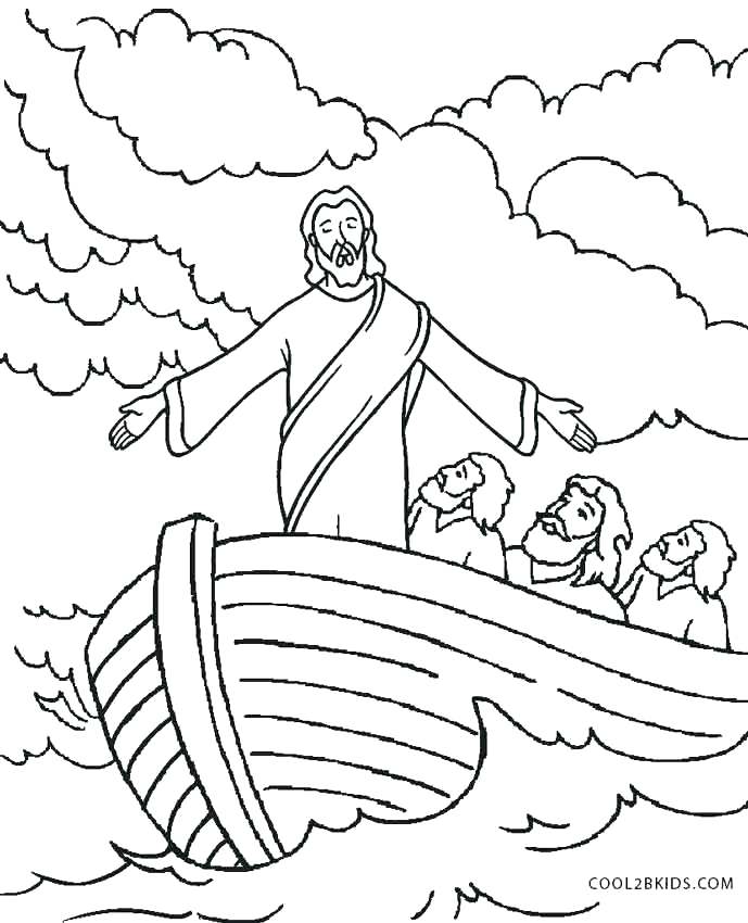 689x850 Coloring Pages Of Jesus Coloring Pages Calms The Storm Coloring