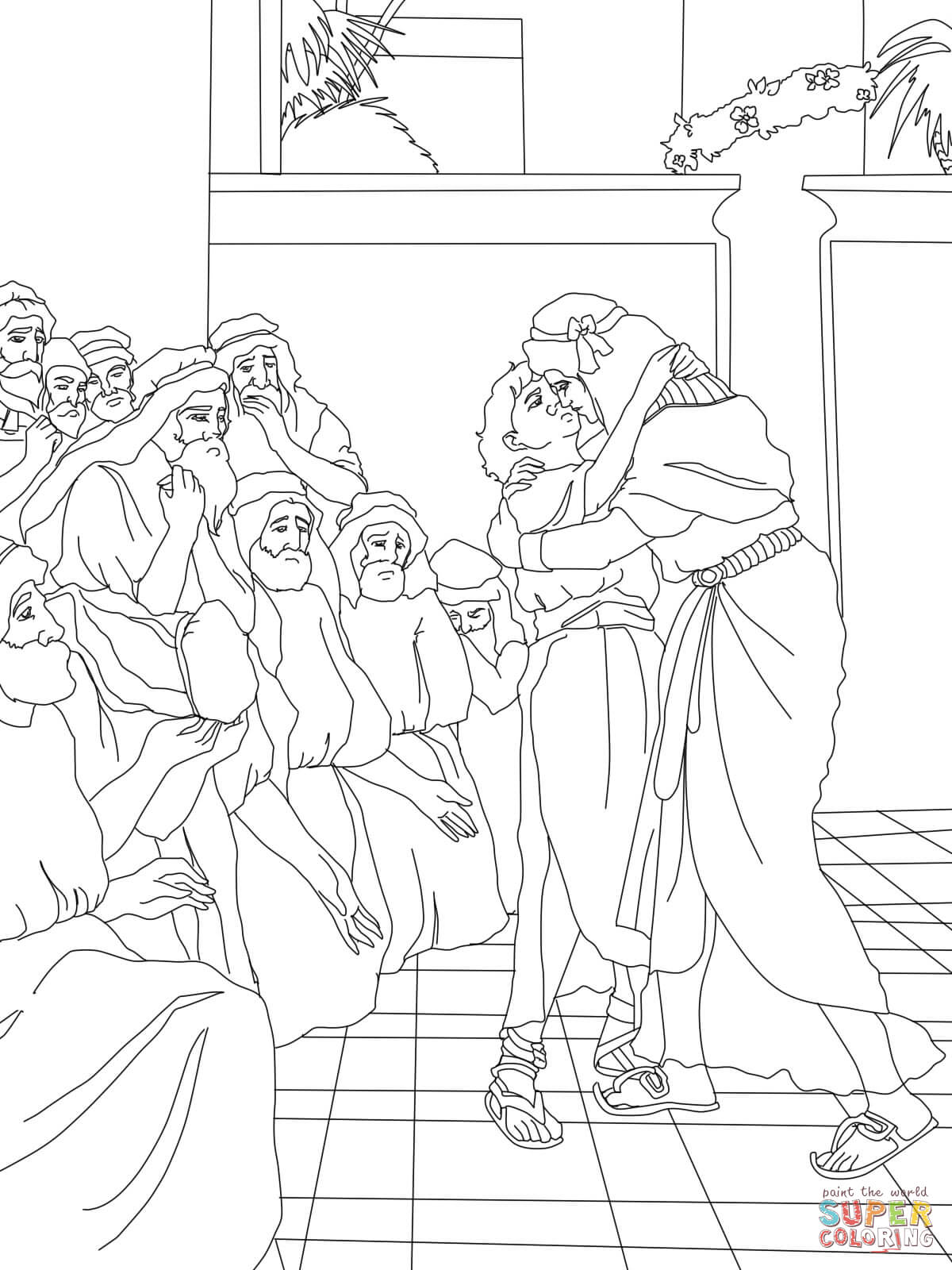 1200x1600 Joseph Forgives His Brothers Coloring Page Free Printable