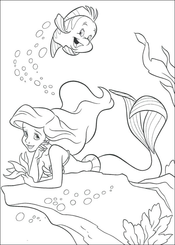 600x840 Colorear Merman Little Mermaid Princess Coloring Page Little
