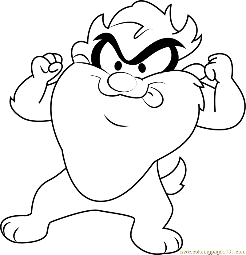 800x829 Baby Looney Tunes Taz Coloring Page