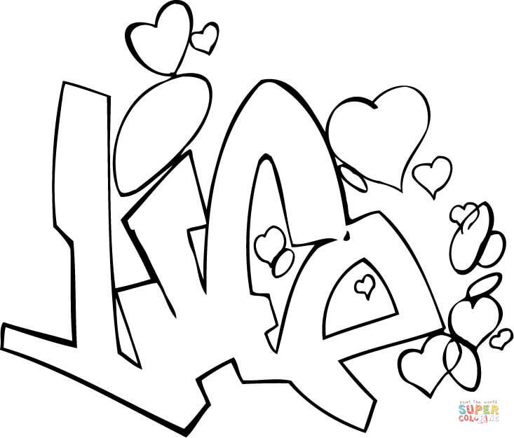 733x625 Love Graffiti Coloring Pages Life Graffiti Coloring Page Free
