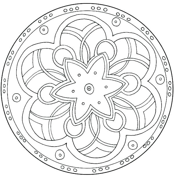 600x611 Mandala Art Coloring Pages Easy Mandala Coloring Pages Free