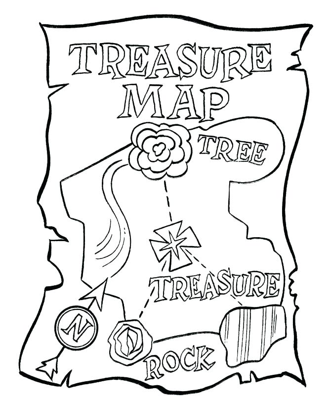 670x820 Pirate Treasure Map Coloring Pages Top National Free Page