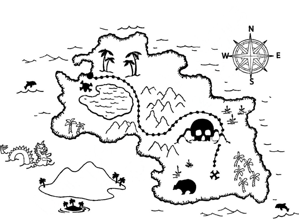 1024x760 Treasure Map Coloring Pages Treasure Map Coloring Pages Free