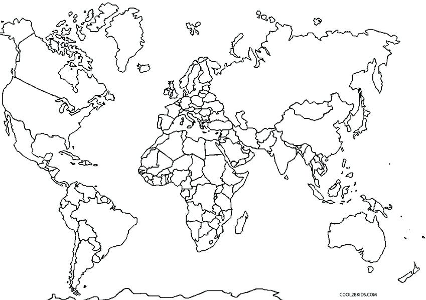 849x598 World Map Coloring Pages Printable World Map Coloring Page