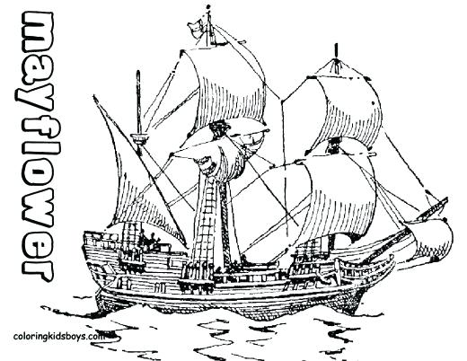 520x402 Mayflower Coloring Page Free Thanksgiving Coloring Pages