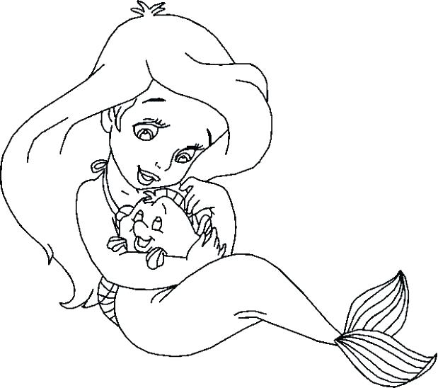 619x548 Printable Little Mermaid Images Kids Coloring Cool Little Mermaid