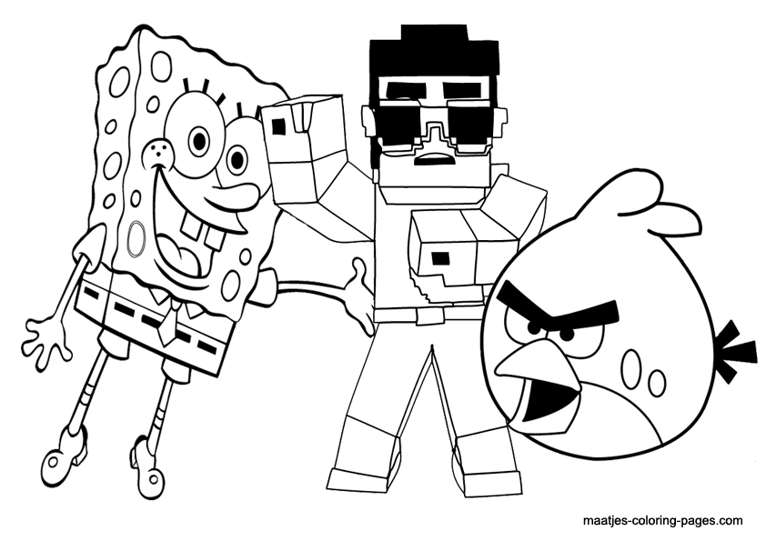 842x595 Minecraft Coloring Pages