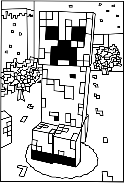 516x757 Printable Minecraft Creeper Coloring Pages Elijah