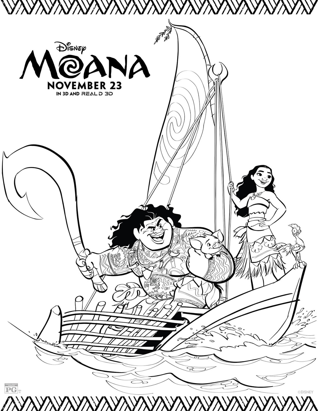 1237x1600 Moana Printable Coloring Activity Pages Flores