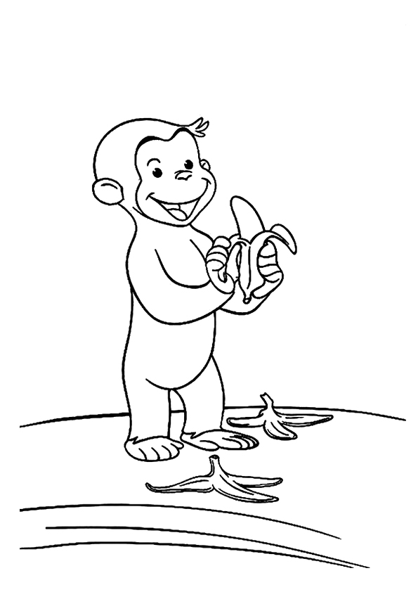 595x842 Monkey Baby Littering The Way And Banana Fruit Peel Coloring Page