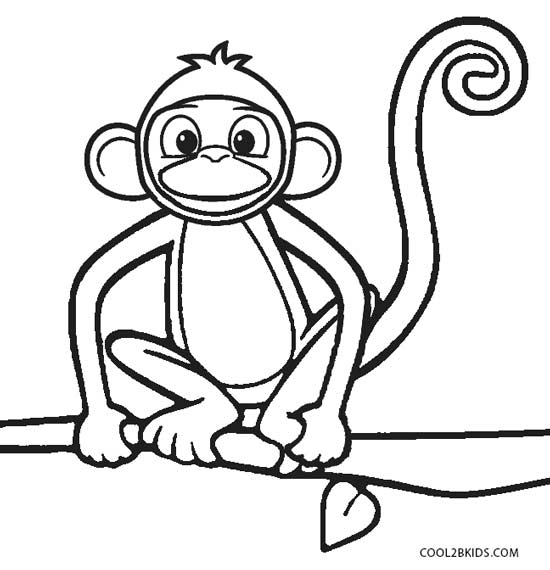 550x570 Monkey Coloring Sheets Free Printable Monkey Coloring Pages