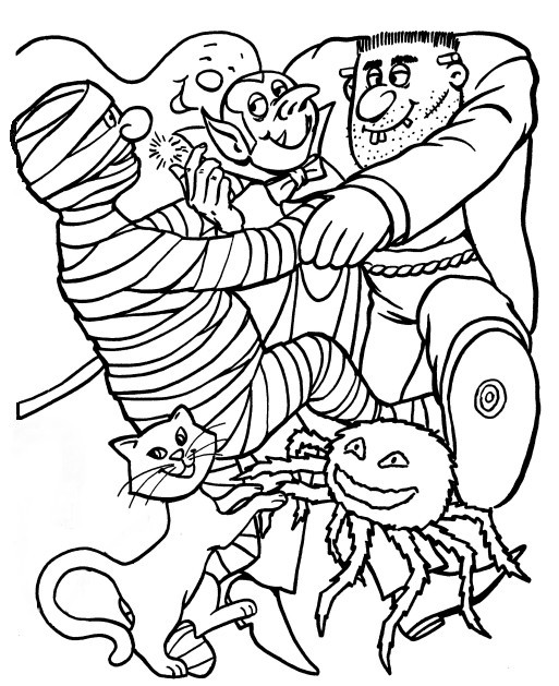 513x629 Halloween Monsters Coloring Pages Halloween Monster Coloring Page