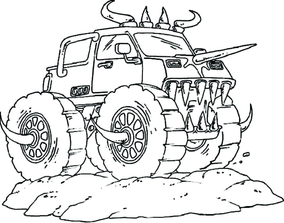 960x756 Grave Digger Coloring Page Monster Truck Coloring Pages Online