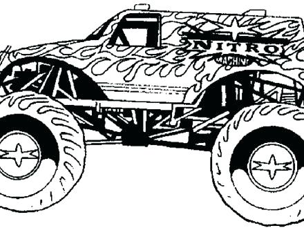 440x330 Grave Digger Monster Truck Coloring Page Free Printable