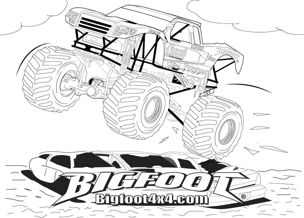 1048x752 New Coloring Bigfoot Monster Truck Coloring Pages Free Coloring