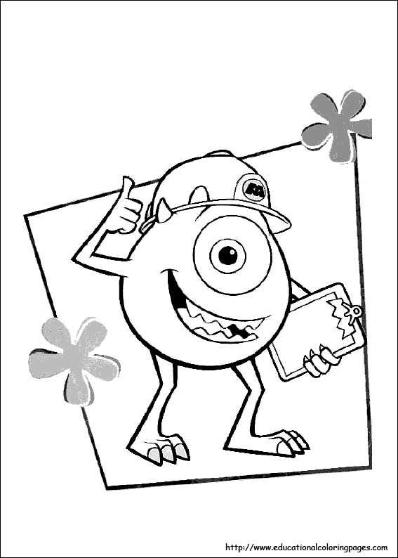 567x794 Monster Inc Coloring Educational Fun Kids Pages On Monsters Vs