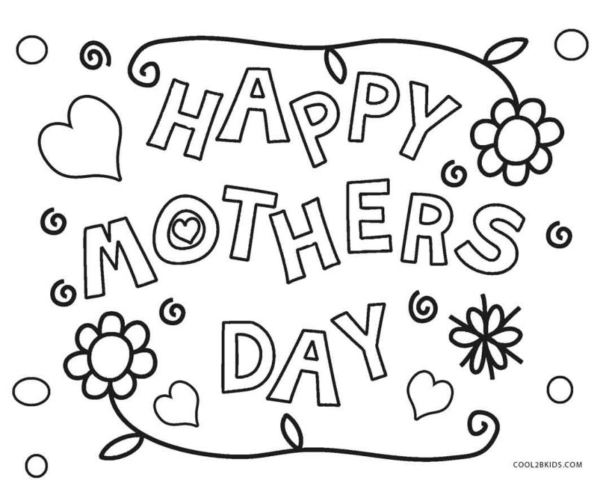 869x688 Free Mothers Day Coloring Pages Mother Photo Inspirations To Happy
